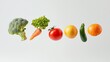 © liliyabatyrova - A stunning collection of fresh fruits and vegetables is artfully arranged, highlighting the vivid colors and textures that nature offers. Each piece stands out, inviting healthy choices