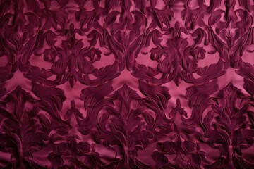 Canvas Print - Damask pattern maroon velvet texture dessert wedding.