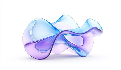 Wall Mural - abstract 3d rendering of blue and purple curved wave design