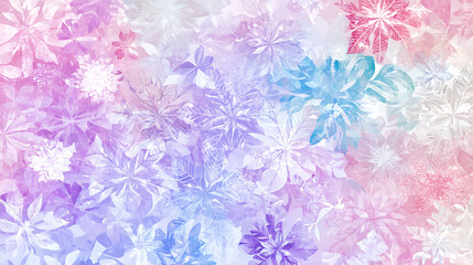 Wall Mural - Whimsical Floral Fantasy with Watercolor Texture in Pastel Hues for Artistic Backgrounds and Designs