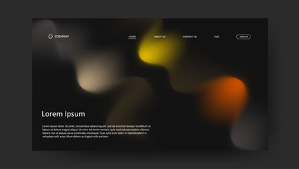 Wall Mural - Abstract wave retro design of landing page. fluid gradient dark concept website design