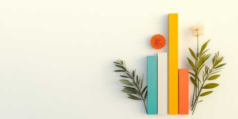Leinwandbilder - Contemporary Botanical Data Visualization Vibrant Graph Elements with Natural Accents - Business Analytics and Strategic Planning Tools for Eco-Conscious Professionals