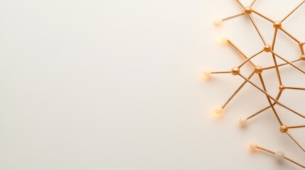 Aufkleber - Minimalist Copper Node Network Connected Workflow with Ambient Lighting - Interactive Business Process Visualization for Tech Innovation and Corporate Strategy