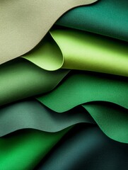 Fototapete - Midnight Green Fabric Revolution Luxurious Textiles in Abstract Layers for Modern Interior Design - Transformative Spaces and Sophisticated Art Installations