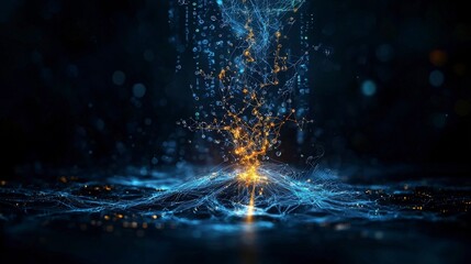 Fototapete - Digital integration process driving growth technology hub visual content virtual environment close-up innovation concept