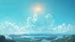 © STOCKTIFY - Serene Sunrise Over Lush Green Hills and Calm Water Bodies