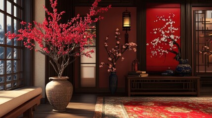 Wall Mural - Interior with Flower Arrangement