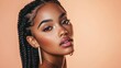 © Surachetsh - On a pink backdrop, Black women with elegant braids and glowing skin shine, making this image perfect for luxury skincare promotions.
