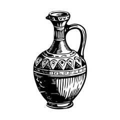 Wall Mural - Ancient wine jug illustration in vintage style