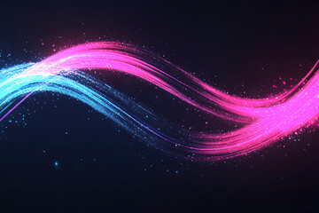 Wall Mural - Abstract neon waves on dark background