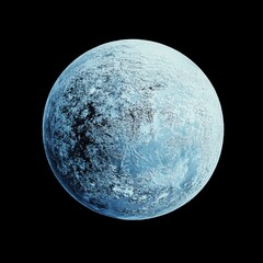 Wall Mural - Frozen Planet. Blue Icy World in Outer Space, Cold Energy in Science Fiction Background
