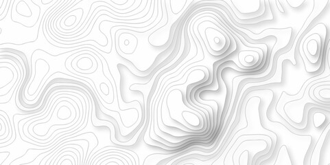 Wall Mural - Vector geography landscape Topo contour map on white background, Topographic contour lines. Seamless pattern with lines Topographic map. Geographic mountain relief diagram line wave carve.	