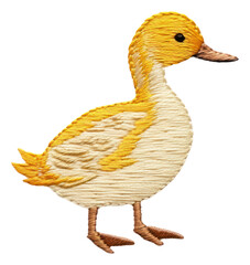 Wall Mural - PNG Duck in embroidery style animal goose bird.