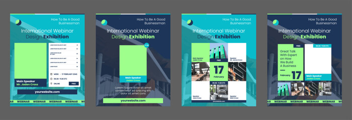 instagram webinar social media template banner slider carousel post online seminar web summit busine