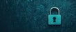 © walaiporn - A close-up of a teal padlock on a textured dark background, symbolizing security and protection.