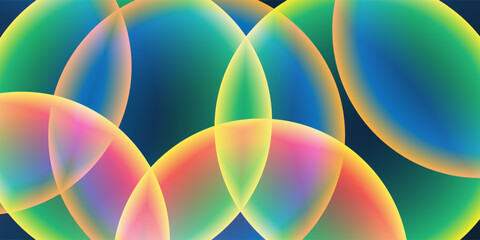 Wall Mural - abstract background, header or banner design with large red, green, yellow and blue overlaying globe