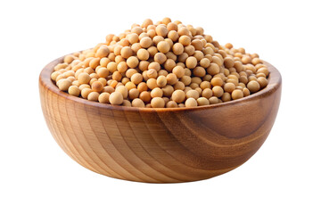 Wall Mural - soybeans in wooden bowl on isolated on transparent background png