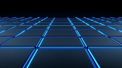 Abstract blue glowing grid background