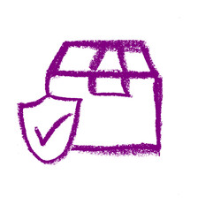 Wall Mural - shipping insurance related icon crayon chalk drawing vector