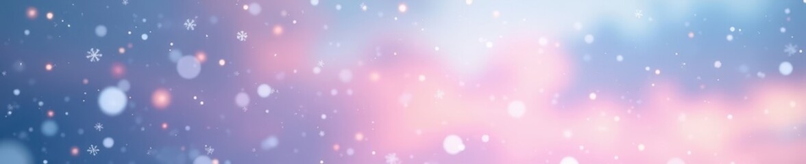 Wall Mural - Soft gradient sky, falling snowflakes, abstract winter scene , element, airy, digital