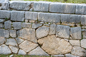 Wall Mural - Remains of gymnasium in acnient Lycian city Arycanda. Ancient city on mountain near Aykiricay village.Well preserved semi-circular theater of Arycanda, ancient Lycian city in Antalya, Turkey.
