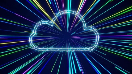 Leinwandbilder - Vibrant laser lights create a mesmerizing tunnel effect in a dark environment