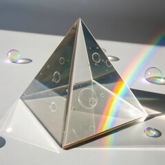 Canvas Print - Glass Triangle with Refractive Light 