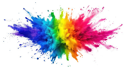 Wall Mural - PNG Vibrant explosion of colorful powder