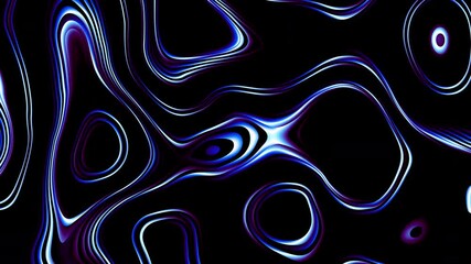 Fototapete - Liquid psychedelic pattern of curved lines. Looping Motion. Moving liquid pattern with curved lines. Spots and curved lines move in