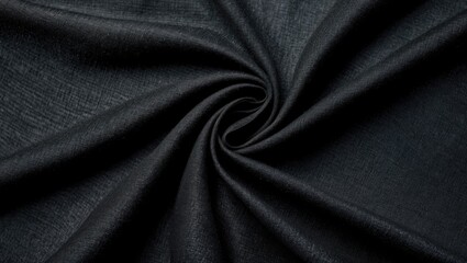 Aufkleber - Black textile fabric with a swirling pattern suitable for backgrounds and fashion designs Copy Space