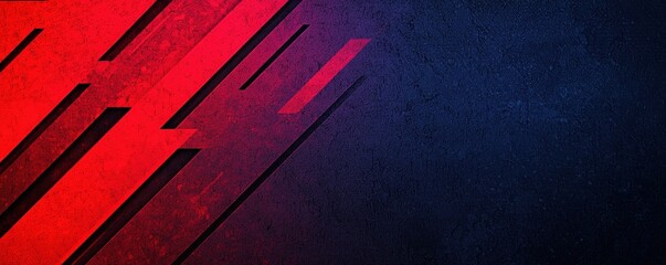 Leinwandbilder - Abstract Background with Red and Blue Slanting Lines and Grunge Texture for Creative Design Projects