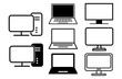 © rocococon - ノートPCとデスクトップPCの線画アイコン