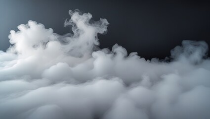 Leinwandbilder - White smoke on a dark background with swirling patterns and varying density creating a mysterious atmosphere Copy Space