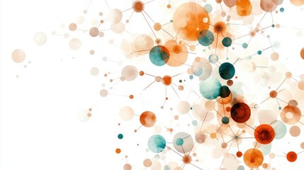 Poster - Abstract Composition with Colorful Circles and Dots on a White Background for Modern Design and Creative Projects