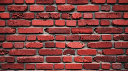 Aufkleber - Textured red brick wall background with various shades of bricks and mortar visible, ideal for construction or design themes. Copy Space