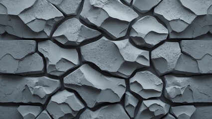 Aufkleber - Textured gray stone wall with uneven, cracked surfaces, ideal for backgrounds or architectural designs, Copy Space.