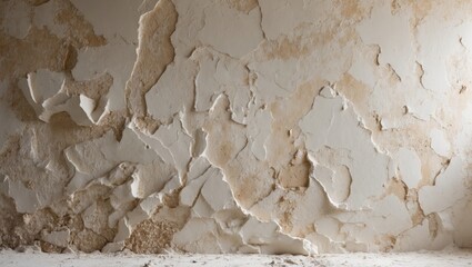 Aufkleber - Textured abstract wall with peeling paint in neutral tones suitable for backgrounds and design projects Copy Space