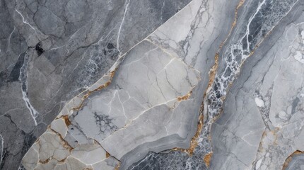 Aufkleber - Gray and white marble stone texture with gold and black veins natural pattern Copy Space