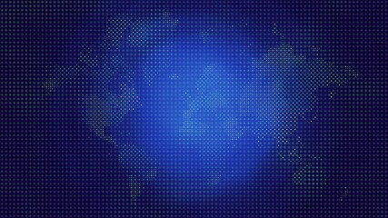 Wall Mural - loopable animation of abstract particle world map: a dynamic visualization of global network connect