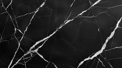 Aufkleber - Elegant Black Marble Background with White Veins and Striking Patterns for Interior Design and Decoration