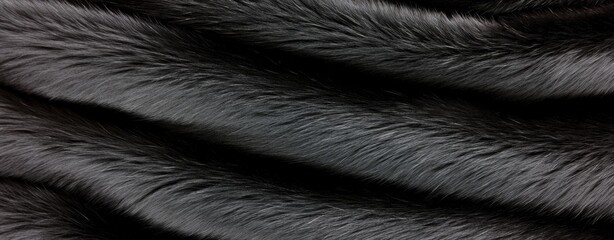 Poster - Soft and Shiny Black Fur Texture for Cozy and Elegant Backgrounds or Fashion Applications