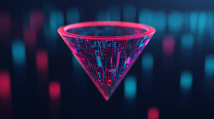 Wall Mural - vibrant digital cone representing data flow in futuristic design