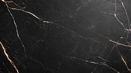 Aufkleber - Elegant Black Marble Surface with White and Gold Veins Ideal for Interior Design or Luxury Projects