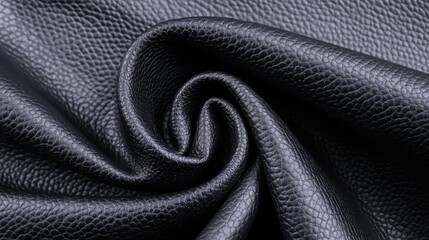 Poster - Close-Up of Luxurious Black Leather Texture with Natural Grain and Soft Finish for Design and Fashion Use