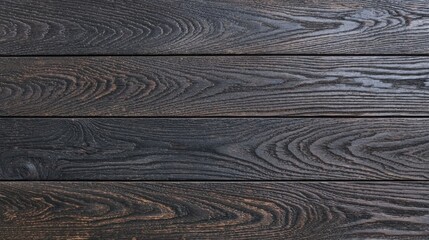 Poster - Dark Stained Wood Planks Background with Natural Grain Patterns Ideal for Rustic and Modern Design Projects