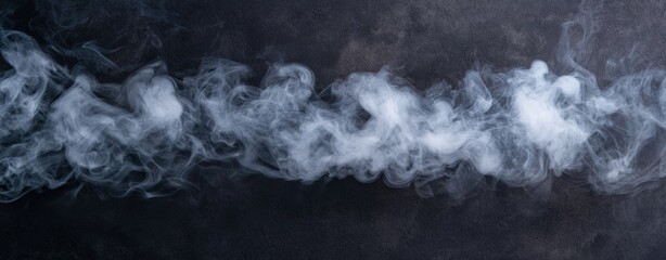 Poster - Wispy White Smoke Flowing Across Dark Textured Background in Artistic Arrangement