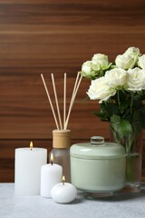 Wall Mural - Beautiful composition with candles on the table