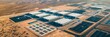 © ai tekno koncept - Aerial View of Large Industrial Data Center in Semi-Arid Region. Cloud Computing, Data Storage, and Technological Infrastructure.