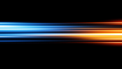 Wall Mural - High-energy composition with smooth blue and orange gradients, evoking movement, data transfer, and futuristic motion.