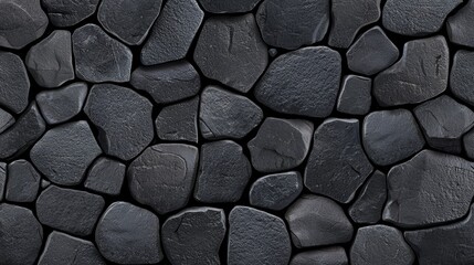 Wall Mural - Textured black stone wall background